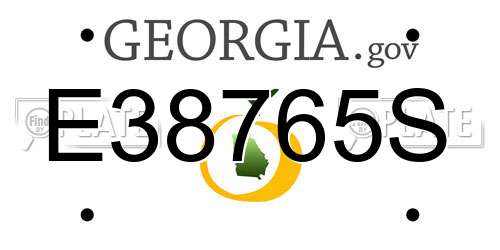E38765S Georgia License Plate