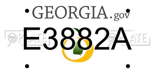 E3882A Georgia License Plate