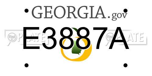 E3887A Georgia License Plate