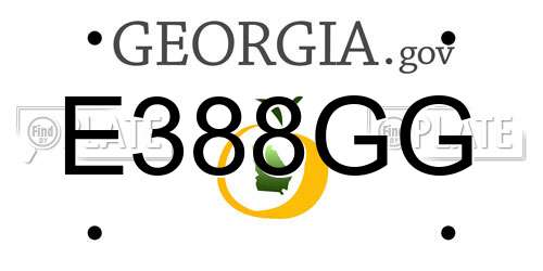 E388GG Georgia License Plate