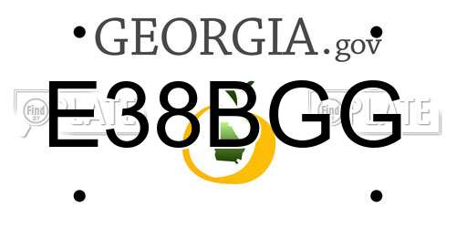 E38BGG Georgia License Plate