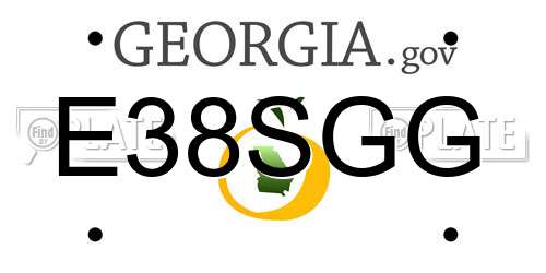 E38SGG Georgia License Plate
