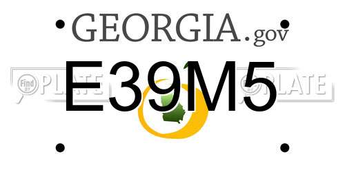 E39M5 Georgia License Plate