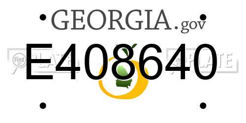 E408640 Georgia License Plate