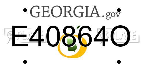 E40864O Georgia License Plate