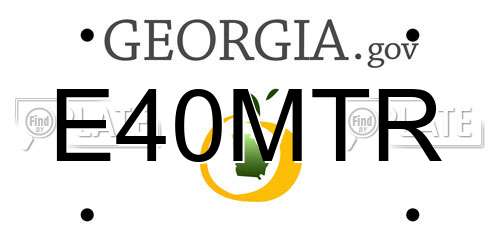 E40MTR Georgia License Plate