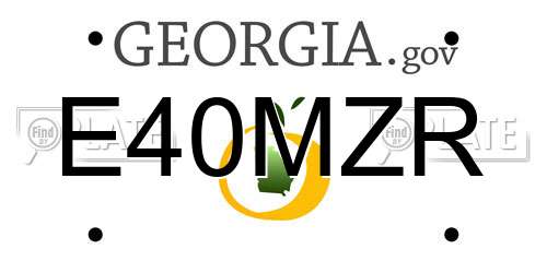 E40MZR Georgia License Plate