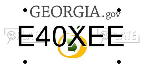 E40XEE Georgia License Plate