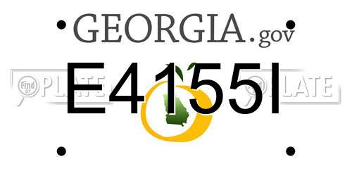E4155I Georgia License Plate