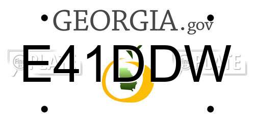 E41DDW Georgia License Plate