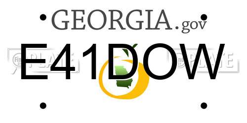 E41DOW Georgia License Plate