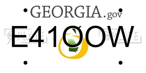 E41OOW Georgia License Plate