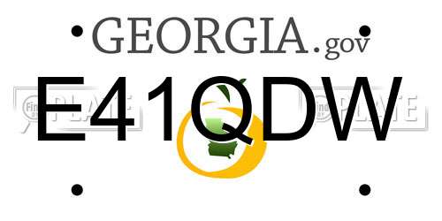 E41QDW Georgia License Plate