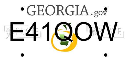 E41QOW Georgia License Plate