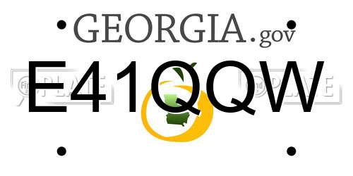 E41QQW Georgia License Plate