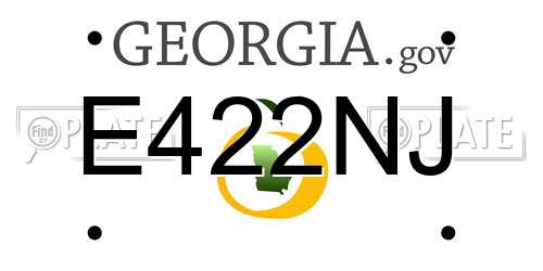 E422NJ Georgia License Plate