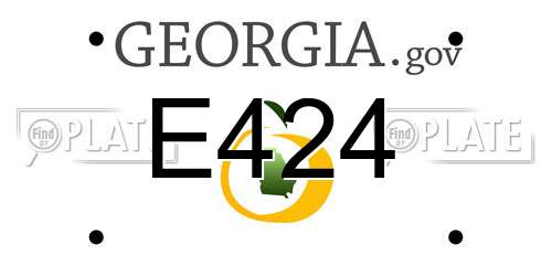 E424 Georgia License Plate