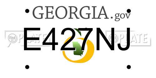 E427NJ Georgia License Plate