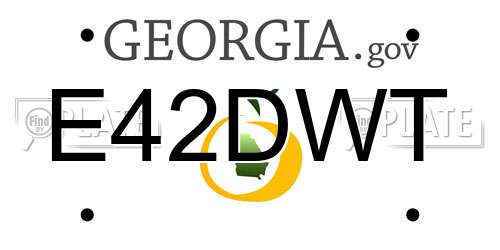 E42DWT Georgia License Plate