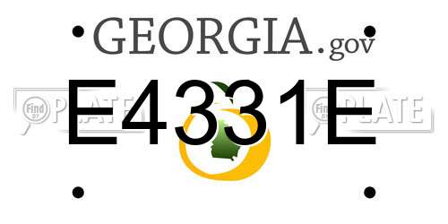 E4331E Georgia License Plate
