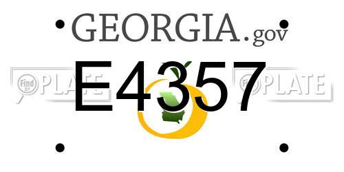 E4357 Georgia License Plate