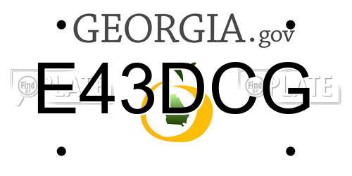 E43DCG Georgia License Plate