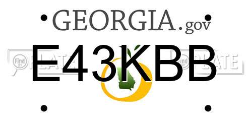 E43KBB Georgia License Plate