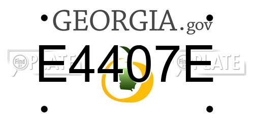 E4407E Georgia License Plate