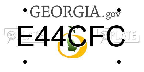 E44CFC Georgia License Plate