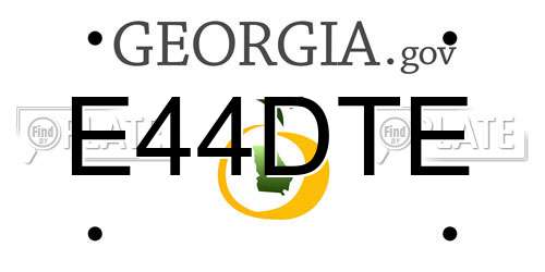 E44DTE Georgia License Plate