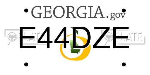 E44DZE Georgia License Plate