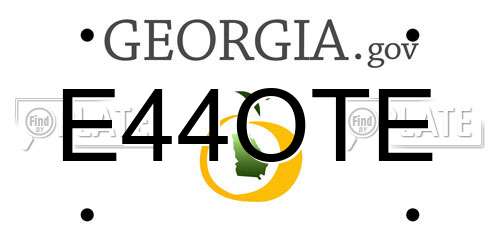 E44OTE Georgia License Plate