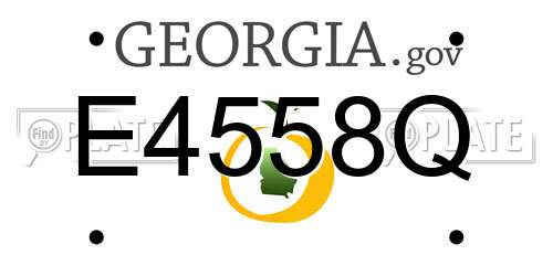 E4558Q Georgia License Plate