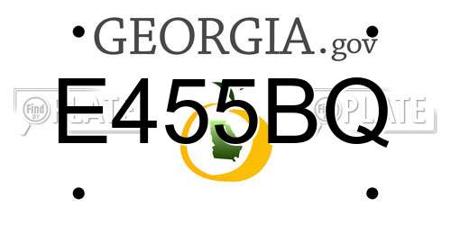 E455BQ Georgia License Plate