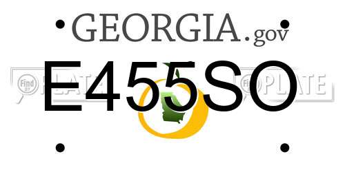 E455SO Georgia License Plate
