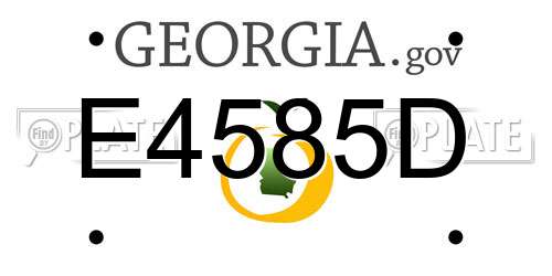 E4585D Georgia License Plate