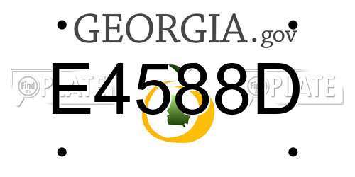 E4588D Georgia License Plate