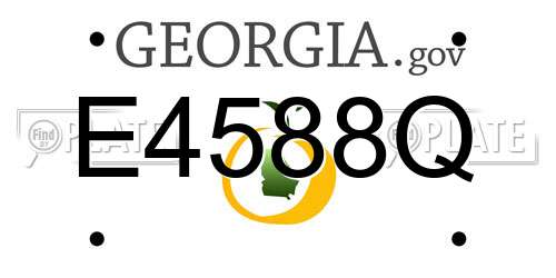 E4588Q Georgia License Plate