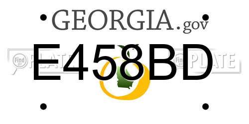 E458BD Georgia License Plate