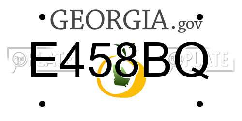 E458BQ Georgia License Plate
