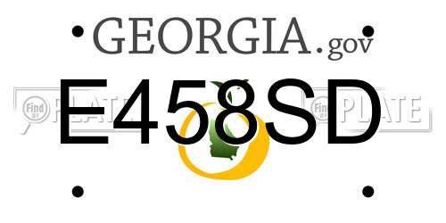 E458SD Georgia License Plate
