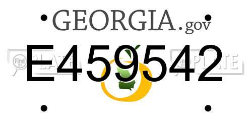 E459542 Georgia License Plate
