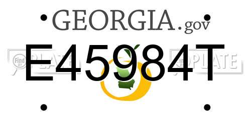 E45984T Georgia License Plate