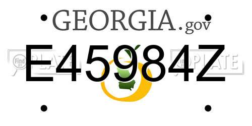 E45984Z Georgia License Plate