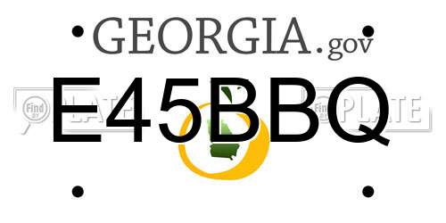 E45BBQ Georgia License Plate