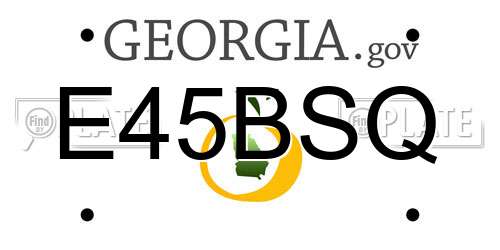E45BSQ Georgia License Plate