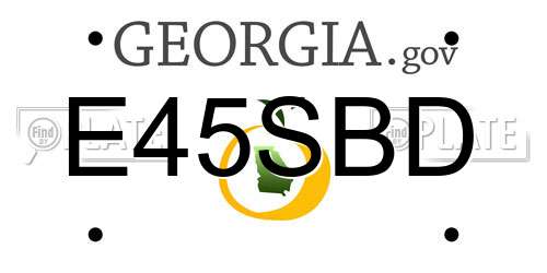 E45SBD Georgia License Plate