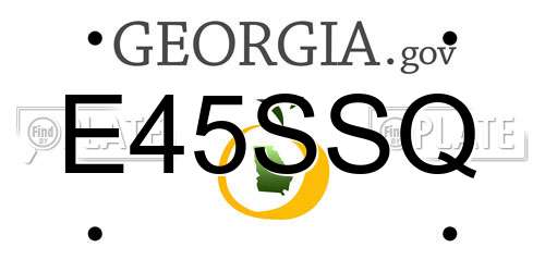 E45SSQ Georgia License Plate