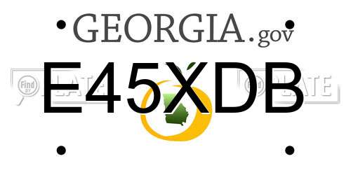 E45XDB Georgia License Plate