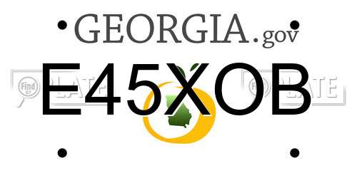 E45XOB Georgia License Plate